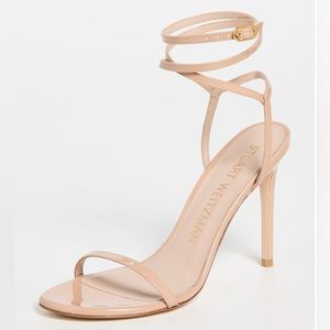 Stuart Weitzman Barelynude 100mm Wrap Sandals